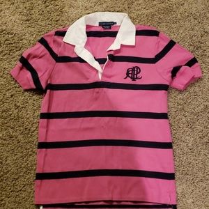 Polo pink and navy blue stripe
